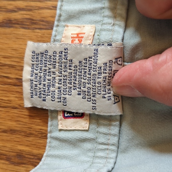 Vtg Faded Glory Stretch Khaki Denim Shorts Size 8 Light Green Khaki Vint… - Picture 3 of 9